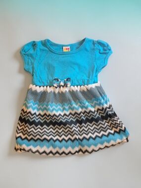 healthtex Bright Turquoise Toddler Chevron Bubble Top Shirt 3T